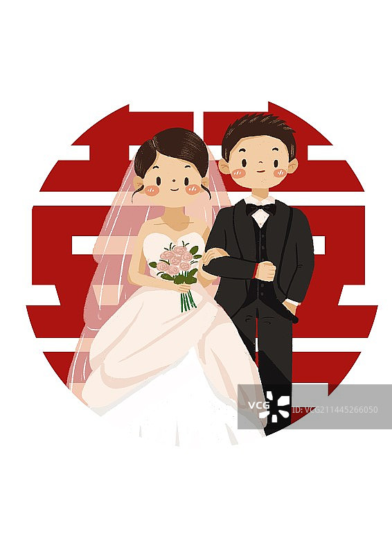 婚礼手绘图片素材