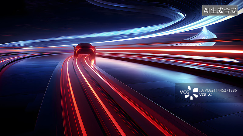 【AI数字艺术】科技感动感光线图片素材