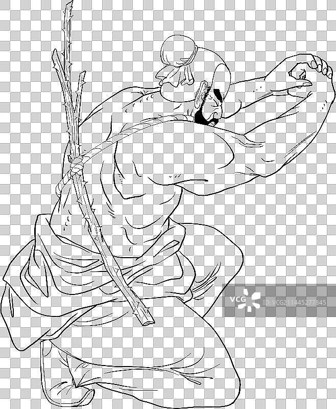 古代成语故事负荆请罪人物场景元素图片素材