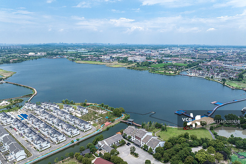 无锡锡山鹅湖美景图片素材