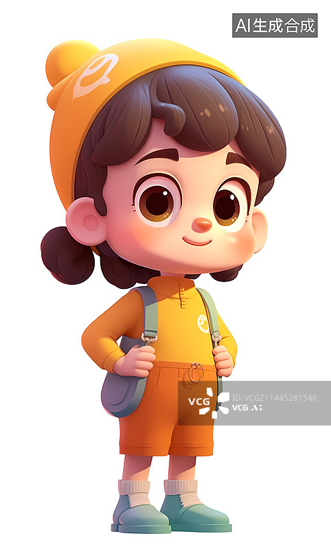 【AI数字艺术】可爱的3D女生插画图片素材