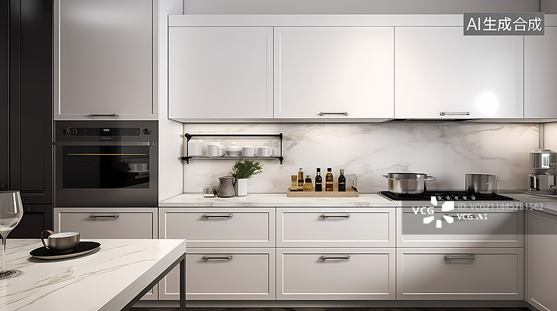 【AI数字艺术】现代厨房效果图图片素材