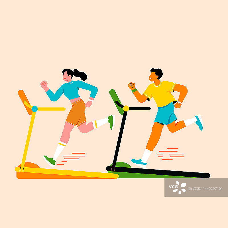 卡通运动健身跑步私教拳击团课滑板骑行娱乐休闲青年学生情侣音乐节邀请好友朋友电商优惠渐变矢量插画图片素材