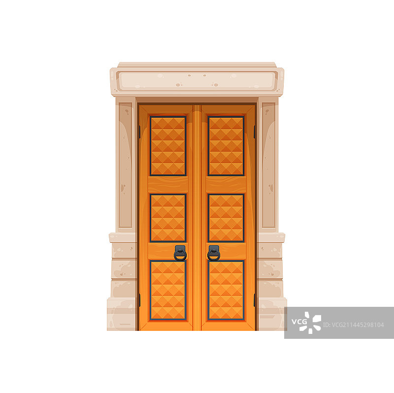 卡通中世纪城堡大门宫殿木门图片素材