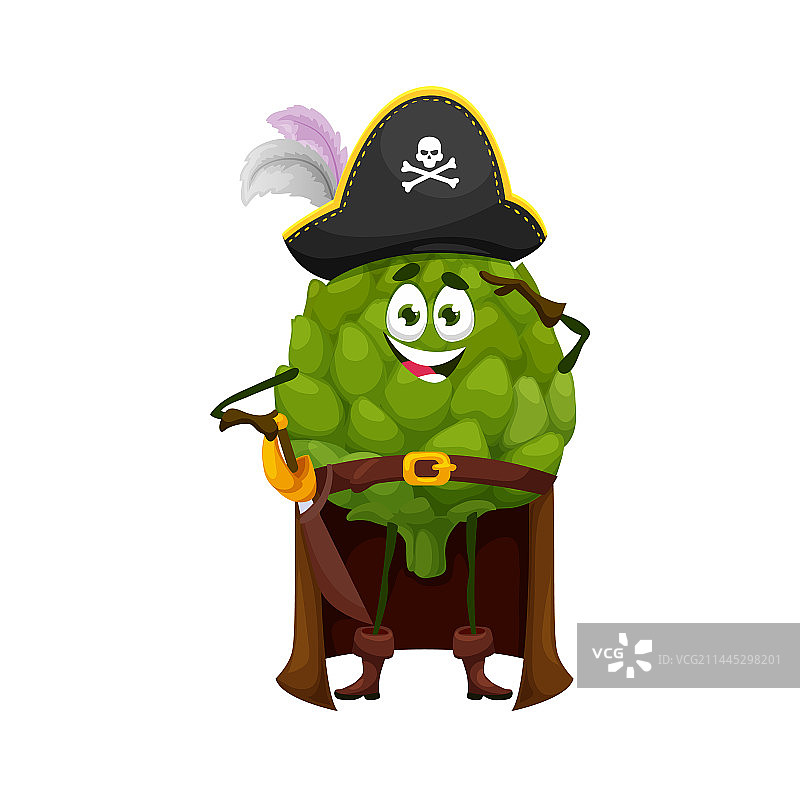 卡通万圣节洋蓟海盗角色图片素材