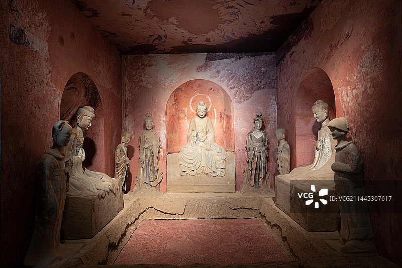 深圳南山博物馆麦积山石窟展览图片素材