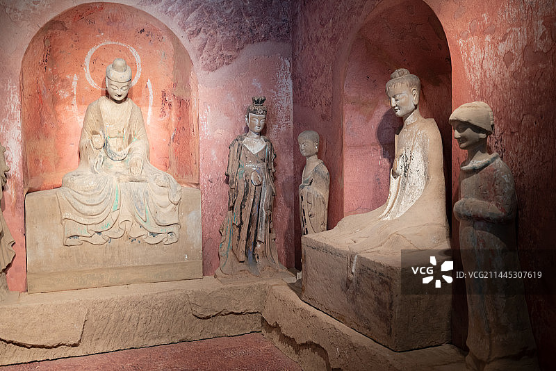 深圳南山博物馆麦积山石窟展览图片素材