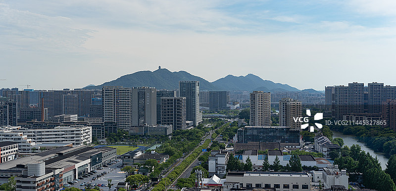 高视角杭州半山和上塘河一带图片素材