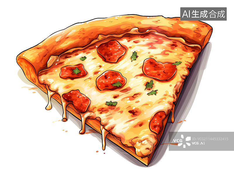 【AI数字艺术】AIGC:芝士火腿披萨图片素材