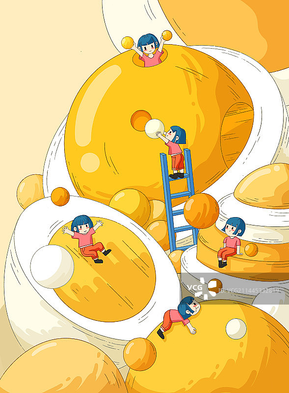 快乐童年美食蔬菜创意插画图片素材