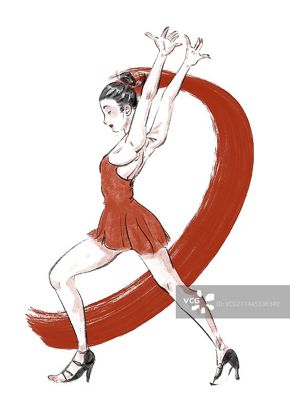 拉丁舞女郎图片素材