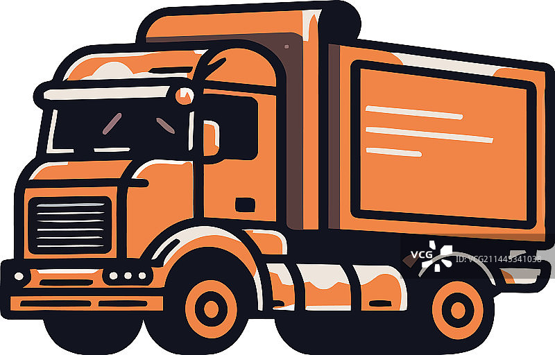 橙色卡车图片素材