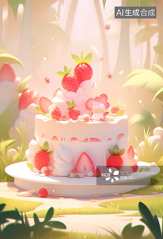 【AI数字艺术】生日蛋糕和派对蛋糕图片素材