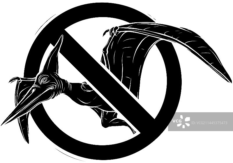 翼龙黑色剪影图片素材