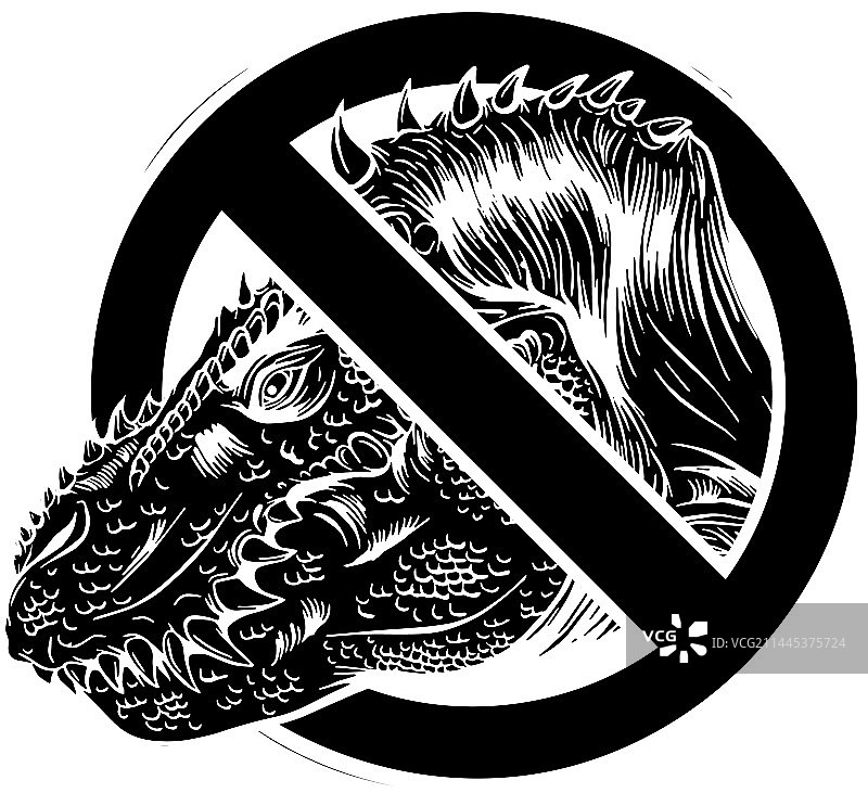 黑色禁止标志剪影图片素材