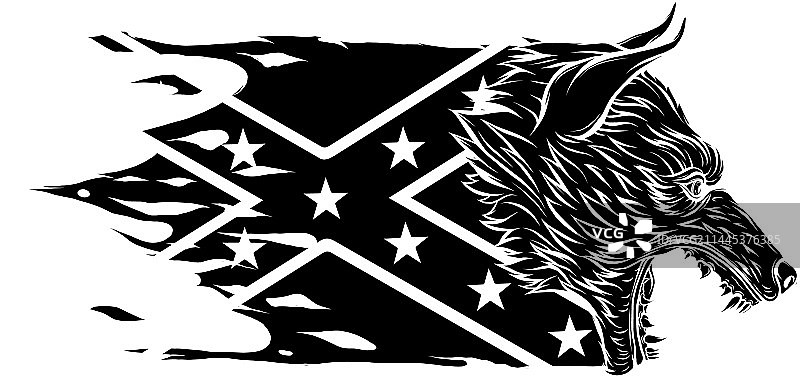 具攻击性的狼头黑色剪影图片素材