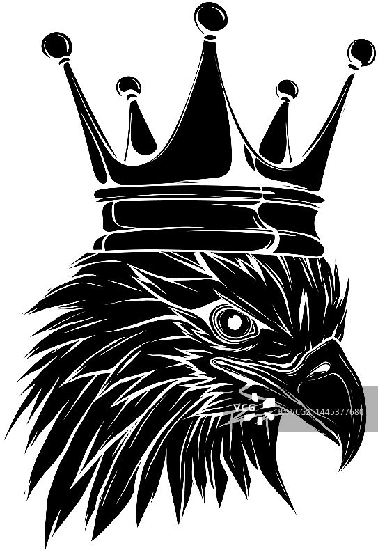 猎鹰鹰头国王黑色剪影图片素材