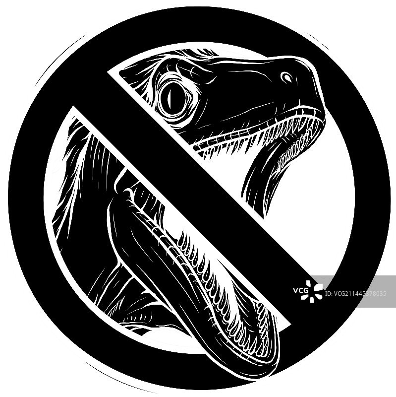 白色背景上的猛禽禁止标志黑色剪影图片素材