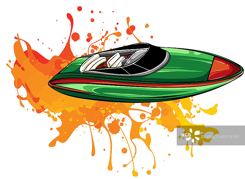 水面上的彩色快艇图片素材