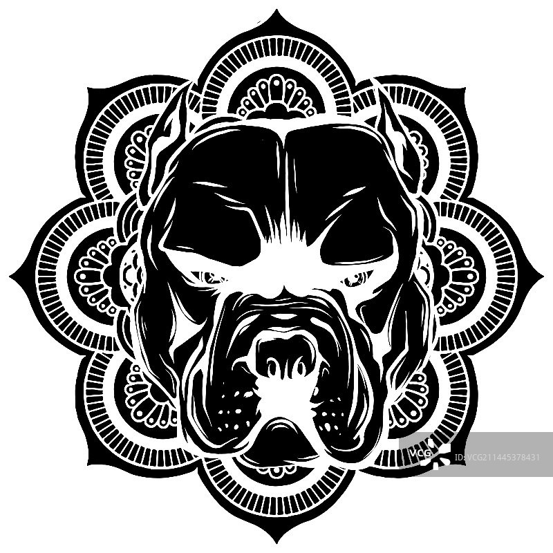 黑色狗头剪影装饰图案图片素材