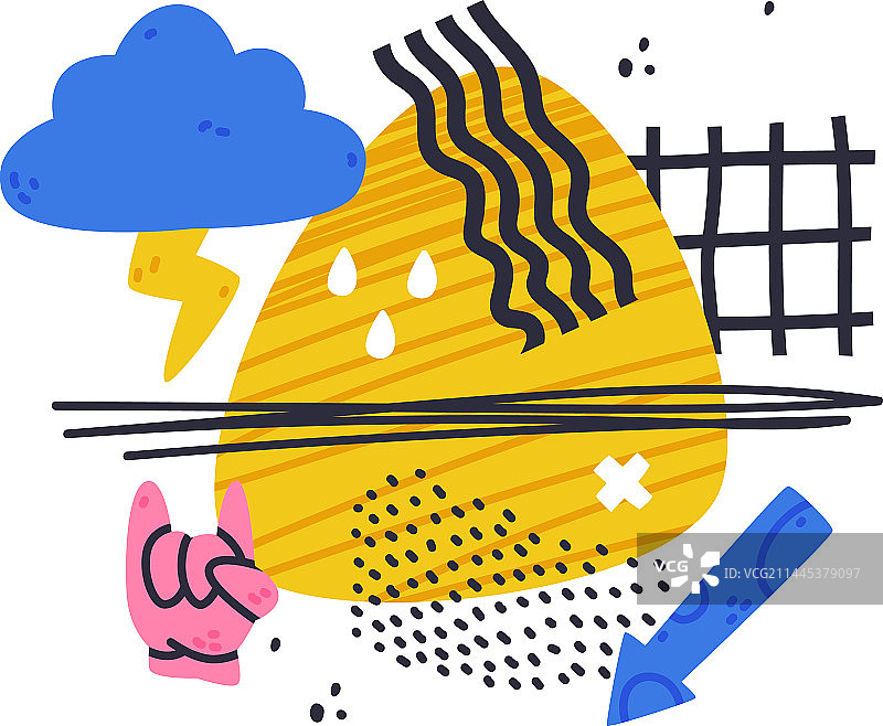 具有明亮图形和形状的抽象构图图片素材