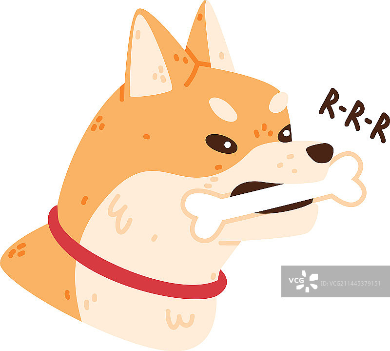 秋田犬头部与骨头图片素材