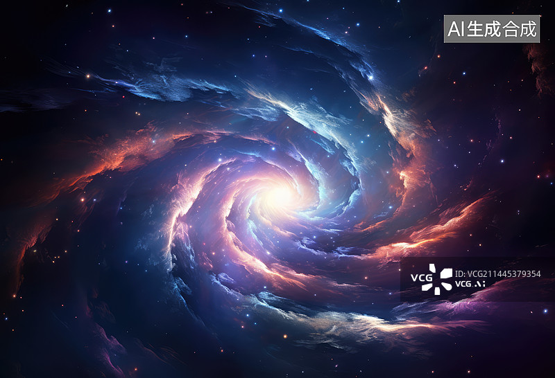 【AI数字艺术】宇宙中俯瞰星系螺旋星河星云图片素材