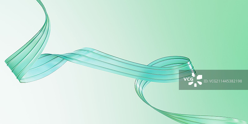 3D高清绿色抽象艺术飘带造型背景壁纸图片素材