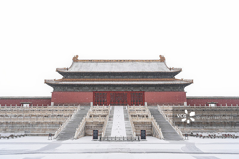 冬天大寒节气北京故宫保和殿雪景图片素材
