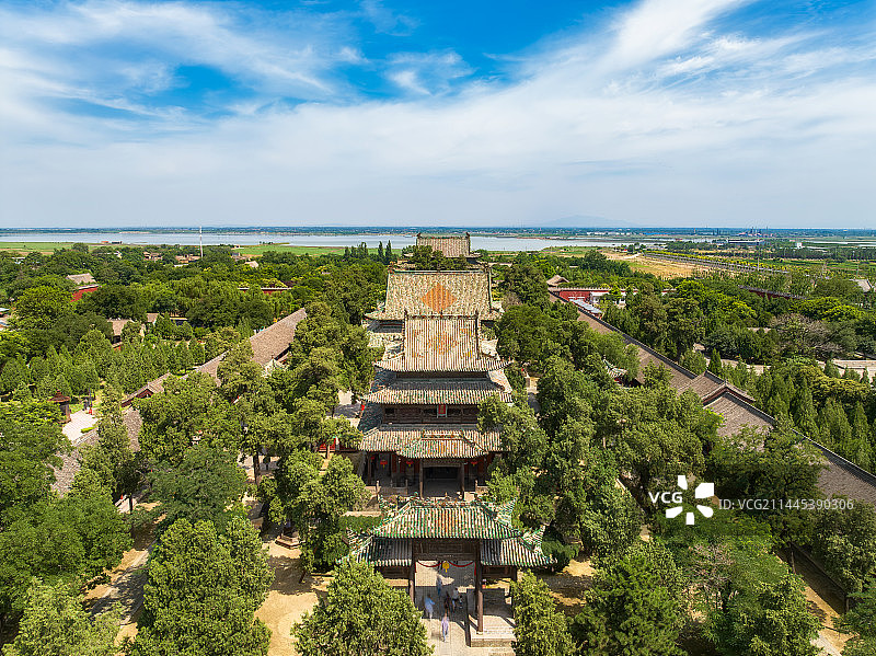 山西省运城市（解州关帝庙）运城关公故里文化旅游景区夏季航拍图片素材
