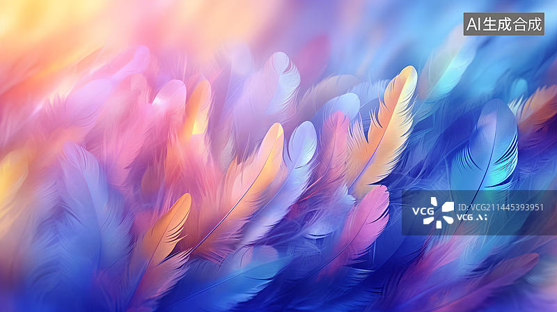 【AI数字艺术】绚丽多彩的羽毛背景壁纸图片素材