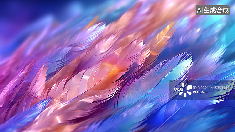 【AI数字艺术】绚丽多彩的羽毛背景壁纸图片素材