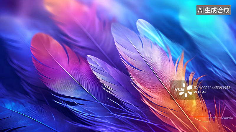【AI数字艺术】绚丽多彩的羽毛背景壁纸图片素材