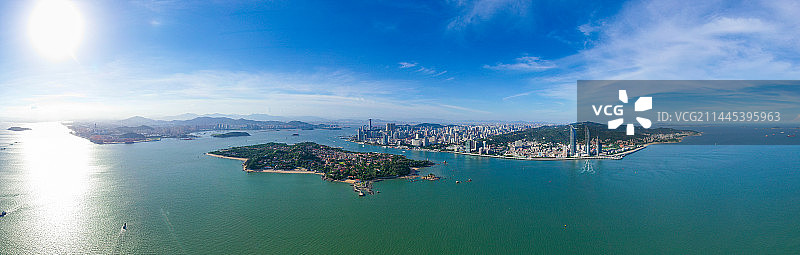 厦门城市航拍全景图片素材