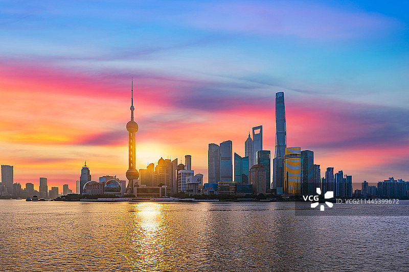 上海浦东陆家嘴外滩日出图片素材