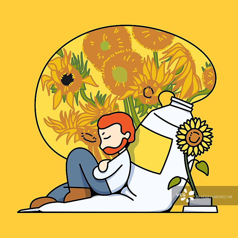 梦见向日葵的梵高图片素材