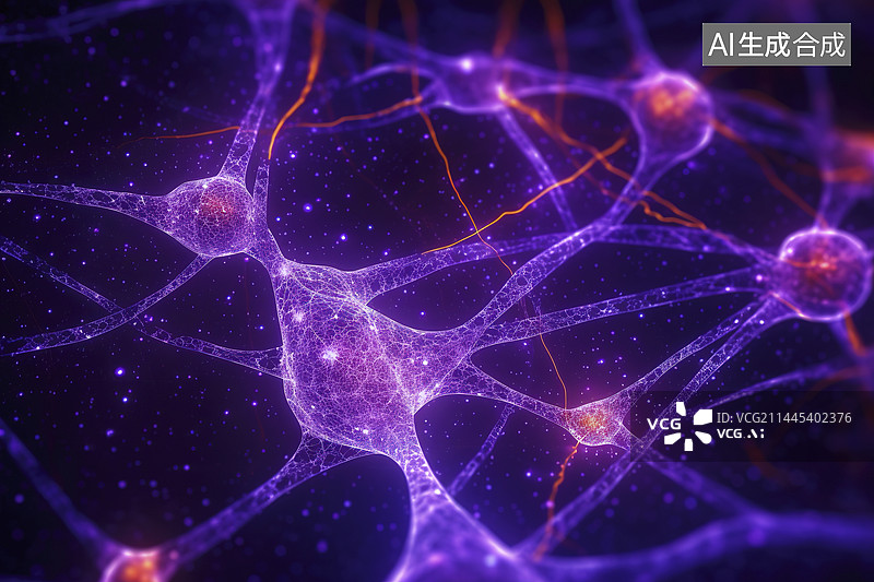 【AI数字艺术】生物学神经元图片素材