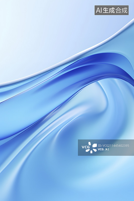 【AI数字艺术】流动的蓝色液体图片素材