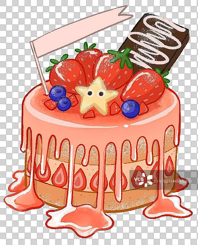 儿童插画风格美食甜品圆形蛋糕图片素材