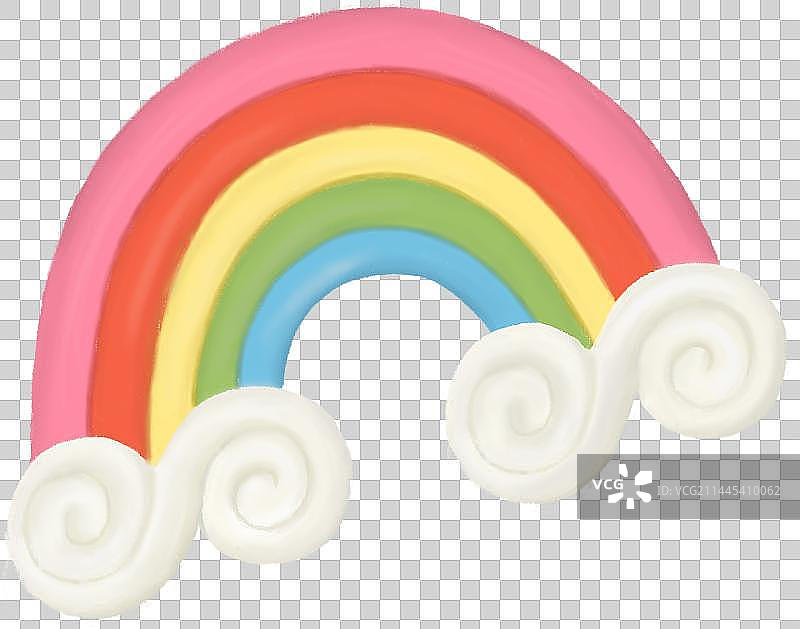 彩虹彩色黏土手工儿童玩具卡通插画图片素材
