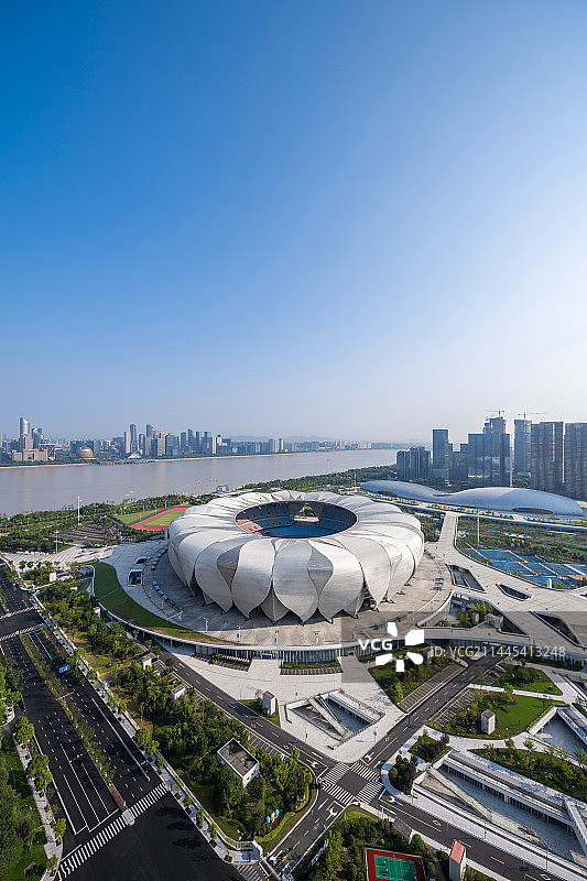 杭州奥体中心白昼风光图片素材