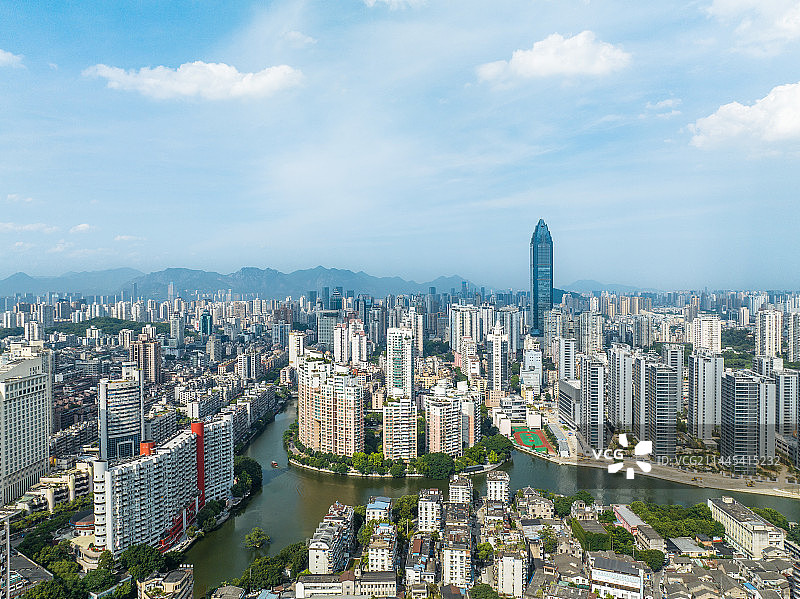 温州鹿城城区航拍全景图片素材