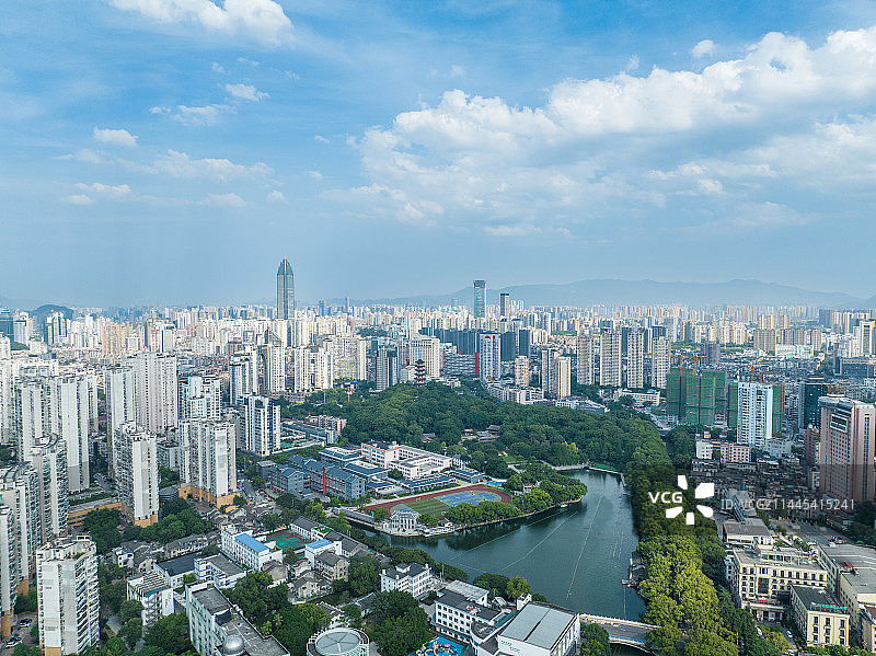 温州鹿城九山公园航拍图片素材