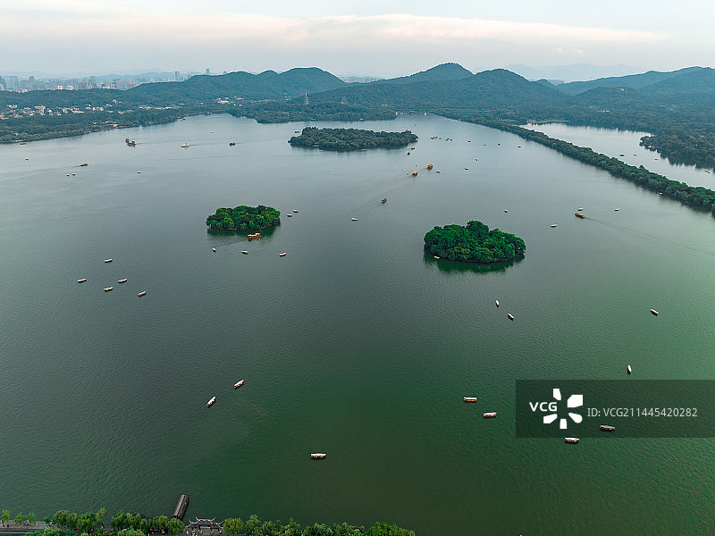 杭州 西湖 宝石山 保俶塔 晚霞图片素材