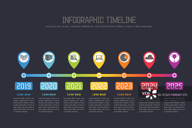 商务风格的时间线与流程图的矢量设计模板图片素材