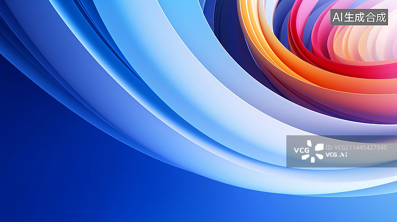 【AI数字艺术】红色和蓝色彩色扭曲形状。抽象几何3D渲染插图图片素材