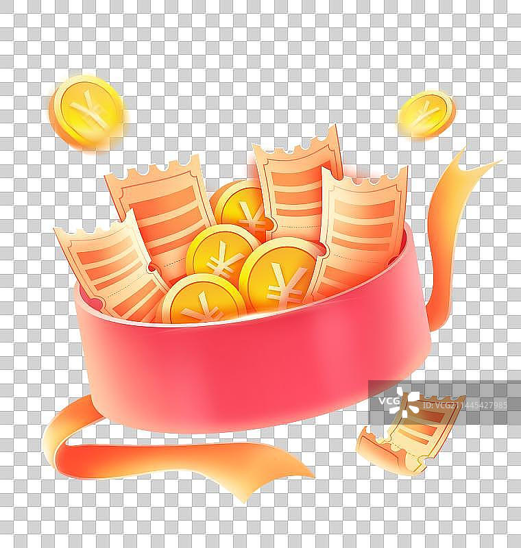 金融红包金币优惠券元素图片素材