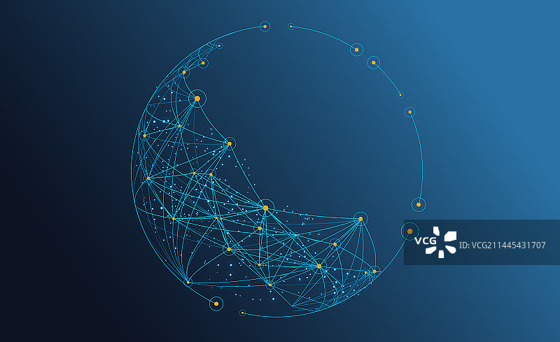 点线相互连接的抽象科技背景图片素材