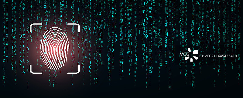 指纹解锁技术为基础的互联网安全技术概念图图片素材