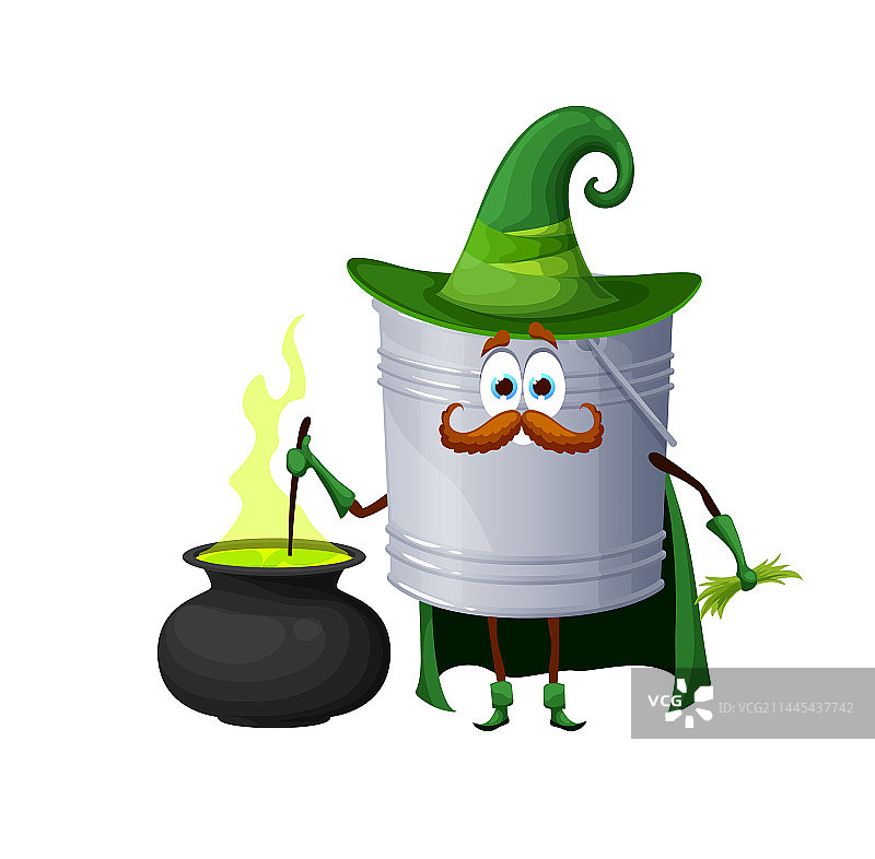 万圣节卡通油漆桶巫师角色图片素材